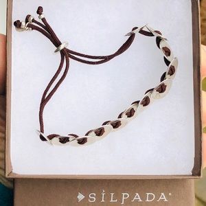 Silpada Boho leather and sterling bracelet